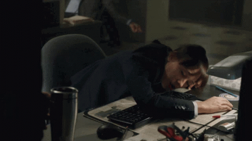 Asleep At Work Sleeping On Keyboard GIF - Asleep At Work Sleeping On Keyboard Asleep On The Job GIFs