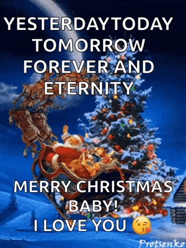 a christmas card that says merry christmas baby i love you