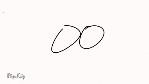 a black and white drawing of the letter o on a white surface .