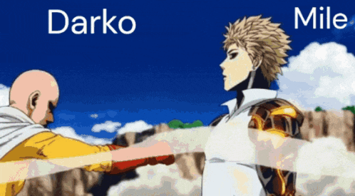 darko and mile are fighting each other in an anime scene