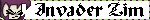 a sign that says invader zim with a picture of a skull