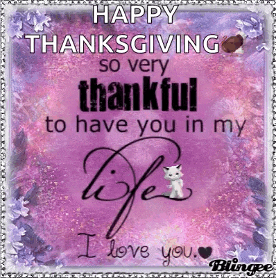 a happy thanksgiving so very thankful to have you in my life i love you .