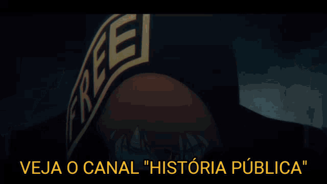 a cartoon character with the words veja o canal historia publica below