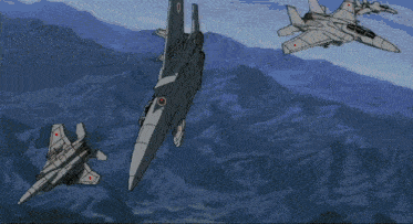 a fighter jet with a red circle on the tail is flying over a snowy area