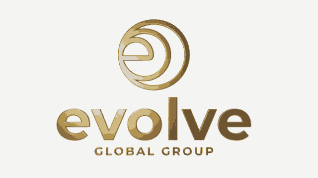 a logo for evolve global group with a circle in the middle
