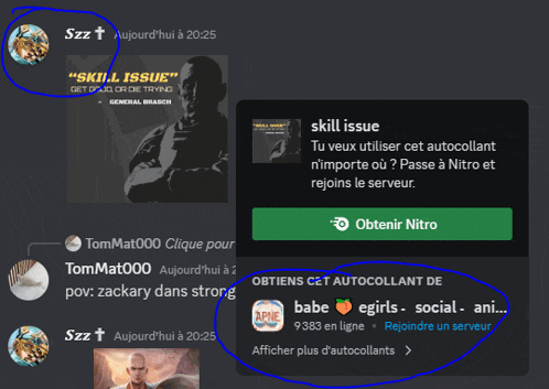 a screenshot of skill issue with a green button