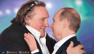 вот это настоящая любовь путин депардье поцелуй GIF - Lyubov Love Putin GIFs