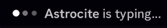 the word astrocite is typing in white on a black background