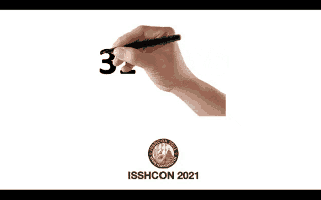 a hand is holding a pen and writing 31 days to go isshcon 2021