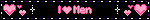 the word i love you is surrounded by pink hearts