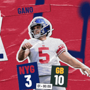 a football player with nyg 3 and gb 10 signs