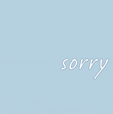 a blue background with a drop of water and the words sorry