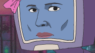 a cartoon drawing of a man 's face with mathematical equations written on it