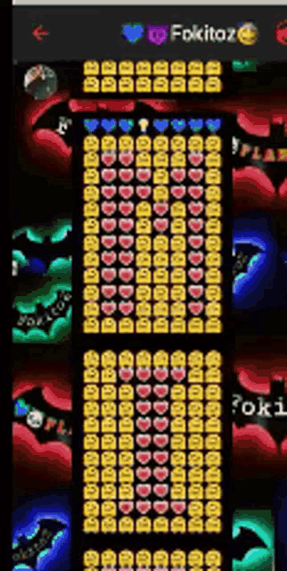 a screenshot of a phone with emojis and the name folkitaz at the top