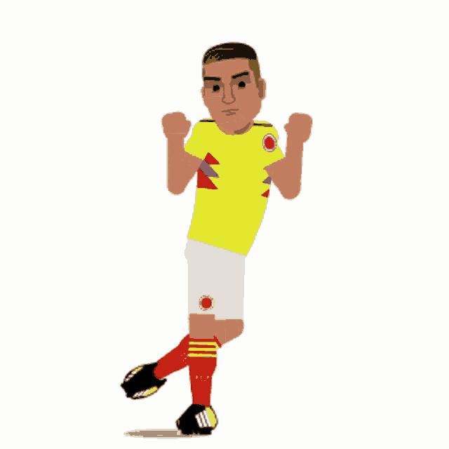 a cartoon of a man in a yellow shirt