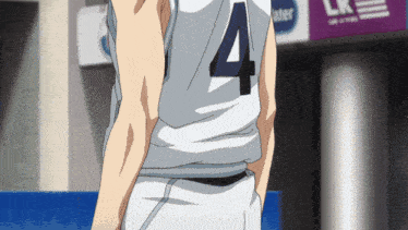 a basketball player wearing a number 4 jersey