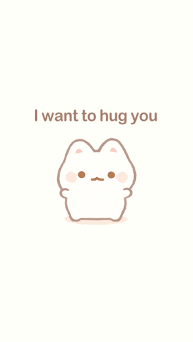 a cartoon cat holding a pink heart with the words i love you below it