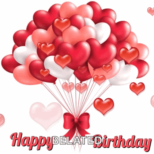 Happy Birthday Heart Baloons GIF - Happy Birthday Heart Baloons Hearts GIFs