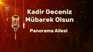 a greeting card that says kadir geceniz mubarek olsun panorama ailesi