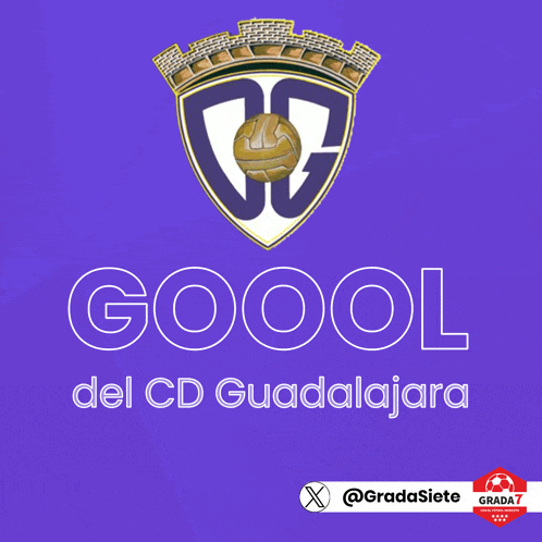 a purple background with the word goool del cd guadalajara on it