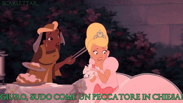 a scarlettar cartoon shows a princess and a witch