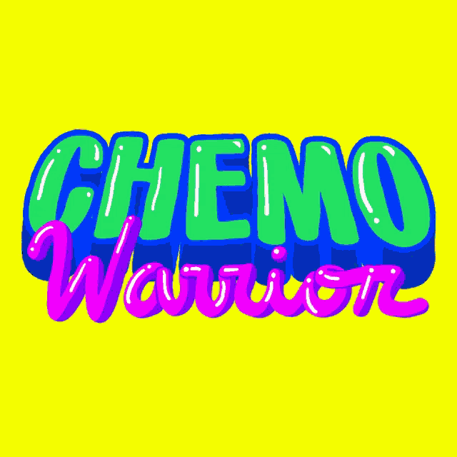 a yellow background with the words chemo warrior