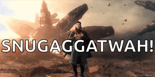 a picture of doctor strange with the words snuggatwah written below him