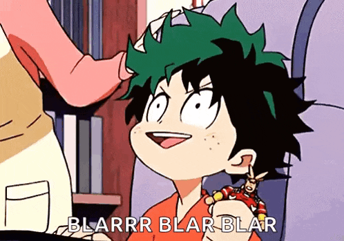 a cartoon of a boy with green hair is sitting on a couch and talking to someone .