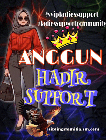 a poster that says anggun hadir support with an eagle