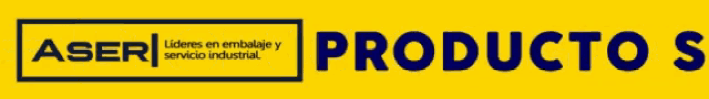 a yellow sign that says aser producto in blue letters