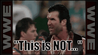 a wrestler says " this is not " while another wrestler looks on