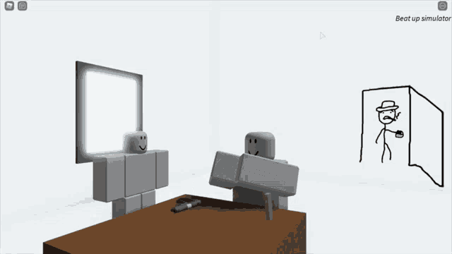 a screenshot of a game that says beat up simulator on the bottom