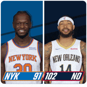 two basketball players from the new york and new orleans teams