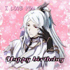 a picture of a man with long white hair and the words i love you happy birthday