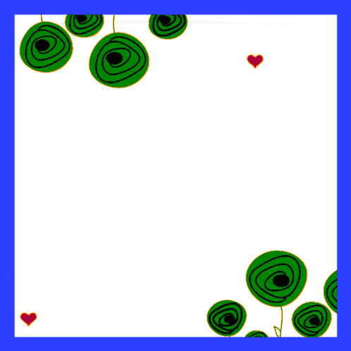 a blue and orange border with green circles and arabic writing