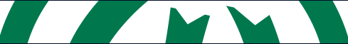 a green and white striped border with the letter m in the middle