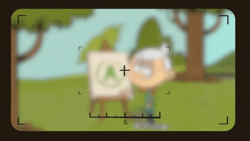 a cartoon drawing of a man painting a peace sign with a cross in the middle