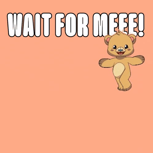 a teddy bear is standing in front of a sign that says " want coffee "