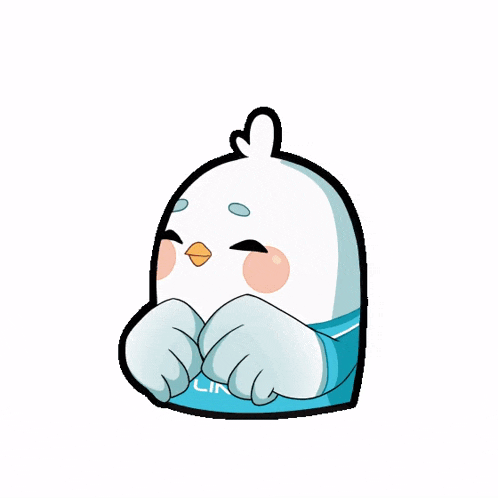 a cartoon of a bird with the word ky-line on its chest