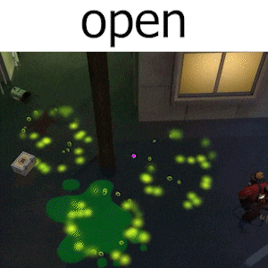 an aerial view of a video game with the words open above it