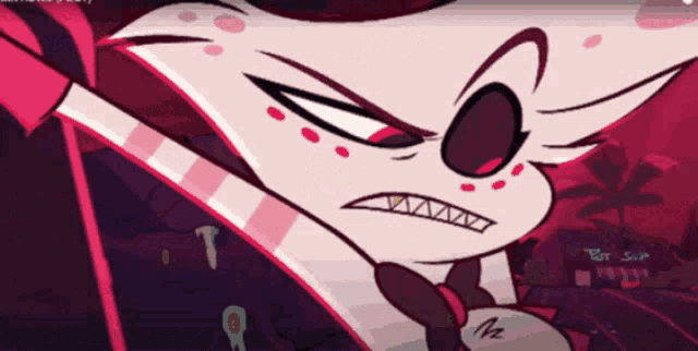 a cartoon character with a striped shirt and tie is holding a cane
