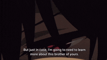 a couple of anime characters are standing next to each other in the dark .
