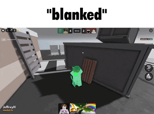 a screenshot of a video game with the words " blanked " on the top