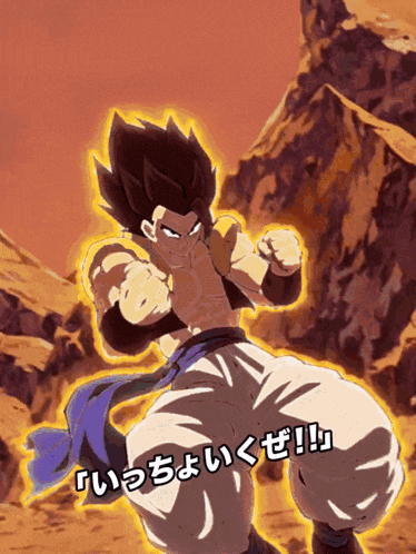 a cartoon of a fighter with chinese writing on it