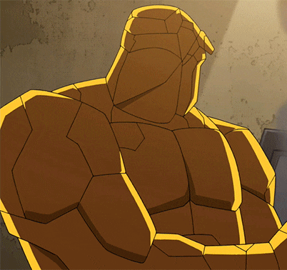 a cartoon drawing of the thing with his arms crossed and a smile on his face