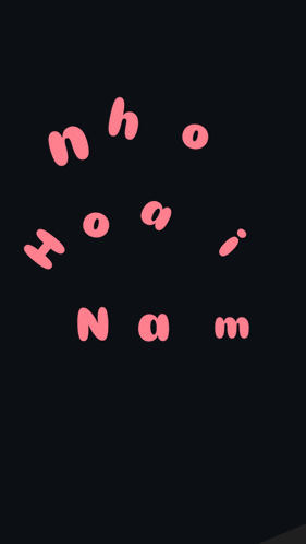 the letters n h o a i and n are floating in the air on a black background