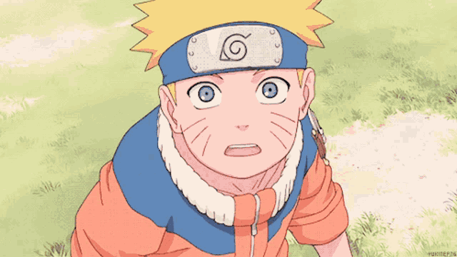 a cartoon of a boy with a headband that says ' naruto ' on it