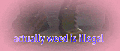 a sign that says actually weed is illegal on it