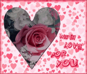 a heart with roses and the words " with love for you " written on it