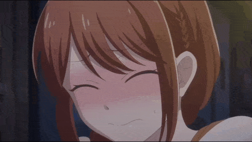a close up of a girl with her eyes closed and her mouth open